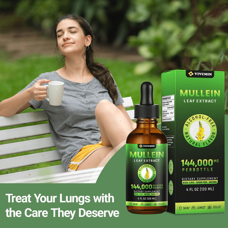 [Australia] - Mullein Drops for Lungs, 3-in-1 Mullein Leaf Extract for Lungs Health, Herbal Respiratory Lung Health Support Supplement, Support Immune & Digestive Wellness, Sugar & Alcohol-Free - 4 FL OZ No Flavor 4 Fl Oz (Pack of 1) 