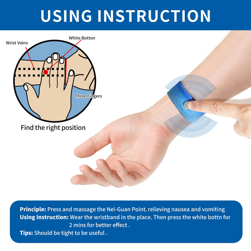 [Australia] - Motion Sickness Bands/Acupressure Nausea Bracelet for Nausea, Sea Sickness Bracelets for Natural Relief from Morning Sickness, Dizziness, Anxiety, Motion Sickness 2 Pairs 2black 