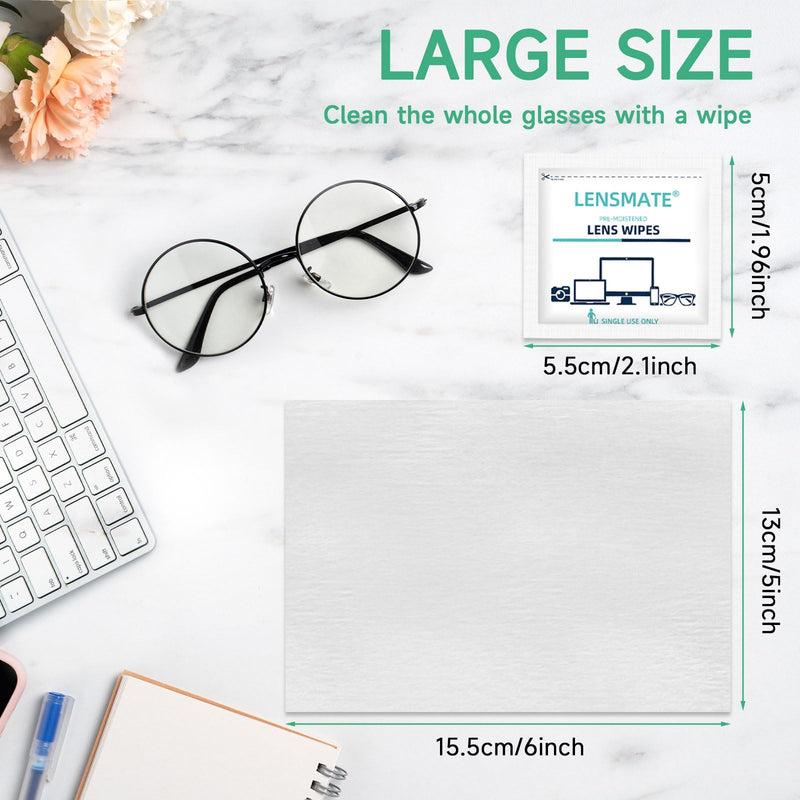 [Australia] - Lensmate 120 Count Lens Wipes for Eyeglasses, Pre-Moistened & Individually Wrapped Eyeglass Wipes, Lens Cleaning Wipes for Eyeglasses, Sunglasses, Goggles and Camera Lens 