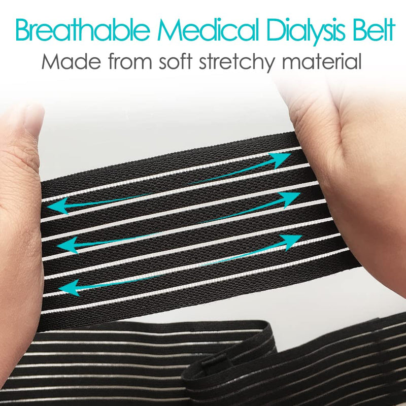 [Australia] - G Tube Holder Peritoneal Dialysis Catheter Belt to Secure Medical Feeding Tubes Gastrostomy Gtube PEG J Tube with Larger 6" Square Sponge Pouch Pad Accessories for Adults Women Men Black Medium (Pack of 1) 