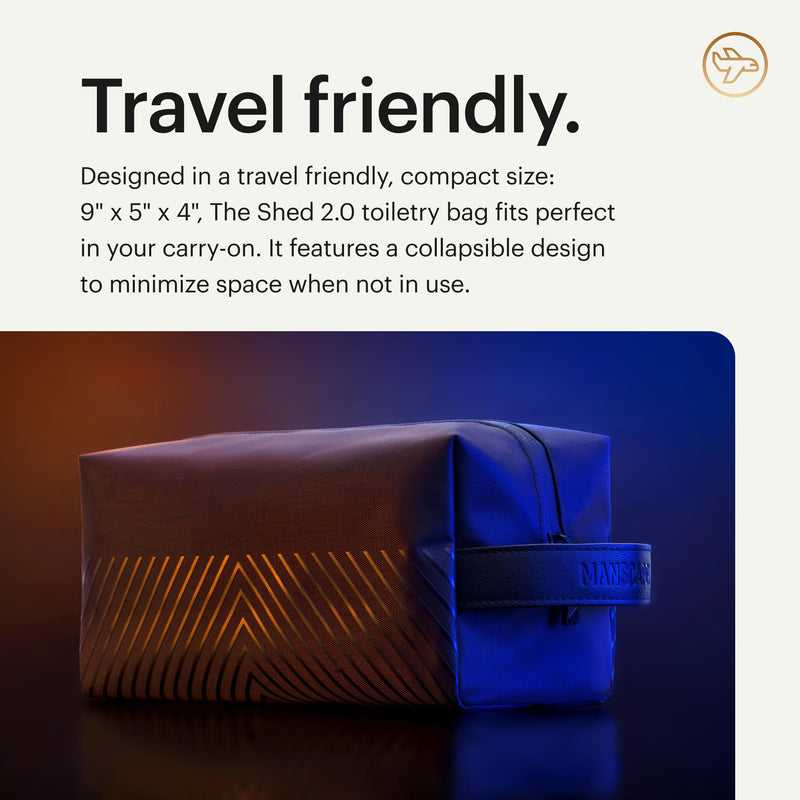 MANSCAPED® The Shed 2.0 Toiletry Bag, Premium Quality Men's Travel Bag, Stylish Organization and Hassle-Free On-The-Go Kit, Water-Resistant to Protect Your Grooming Tools & Accessories