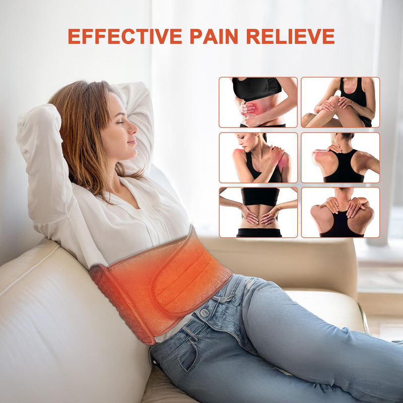 [Australia] - Heating pad, 125x31cm electric heat pad for back, stomach and waist, heating pad with automatic switch-off, 4-timer setting, 6-level temperature, moist and dry therapy 