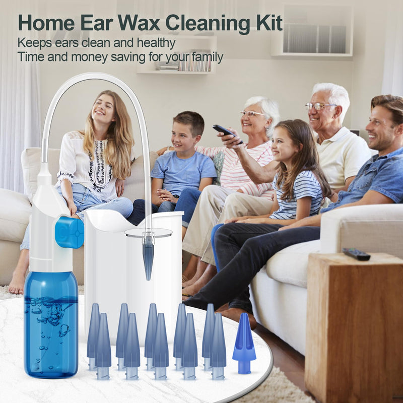 [Australia] - Ear Wax Removal Kit, Ear Cleaning Kits Manual Safe Ear Irrigation Flushing System, Effective Ear Cleaner Earwax Removal Kit, Ear Wax Removal Tool with Ear Basin and 10 Ear Tips 