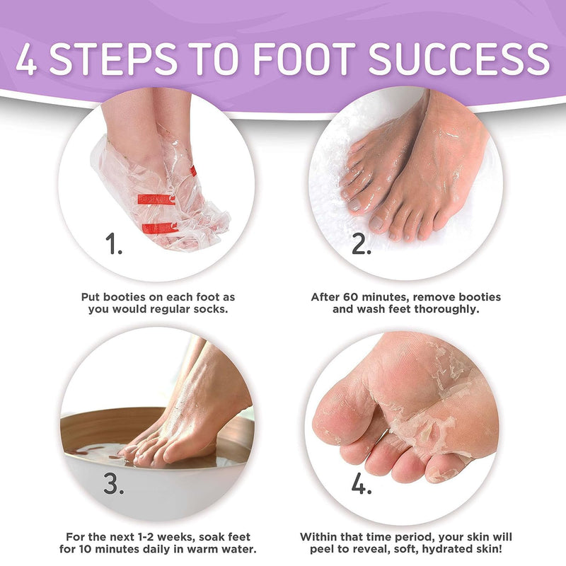 Dermora Soft Touch Foot Peel Mask - Pack of 2 Feet Peeling Masks for Dry, Cracked Heels & Calluses - Exfoliating Foot Mask Peel for Baby Soft Skin, Lavender | Botanical Extracts, Fits Most Sizes Up to Men's 11, 60-Minute Wear Time, Helps Remove Dry, Ro...