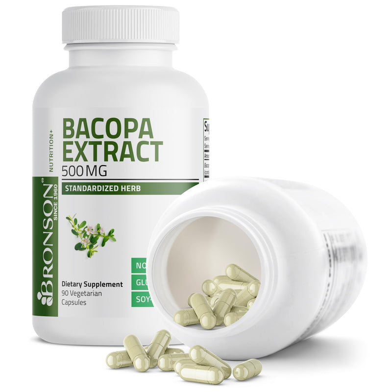 [Australia] - Bronson Bacopa Monnieri Extract 500 mg - Promotes Mental Clarity and Brain Function - Non GMO, 90 Vegetarian Capsules 