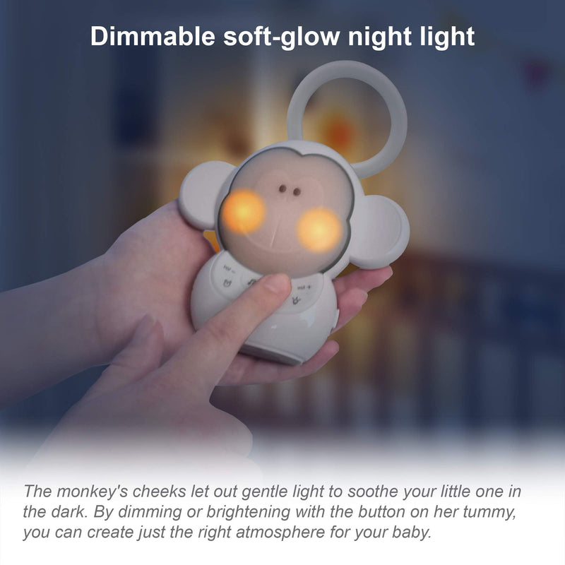 [Australia] - VTech BC8211 Myla The Monkey Baby Sleep Soother with a White Noise Sound Machine Featuring 5 Soft Ambient Sounds, 5 Calming Melodies & Soft-Glow Night Light, 1 Count (Pack of 1) 