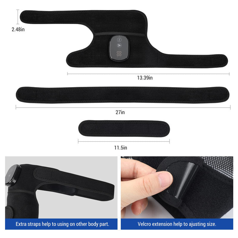 FSA Eligible Knee Massager with Heat and Vibration, Knee Heating Pad for Arthritis with Massage, Heated Knee Brace Wrap Black 1 pcs black 1.0