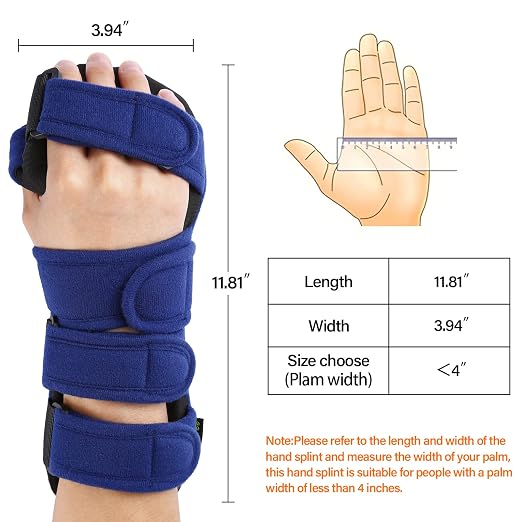 Resting Hand Splint, Functional Hand Brace, Wrist & Finger Night Immobilizer, Hand Support for Tendinitis, Arthritis, Carpal Tunnel Syndrome, Stroke Hand, Fit for Left and Right Hand L/XL