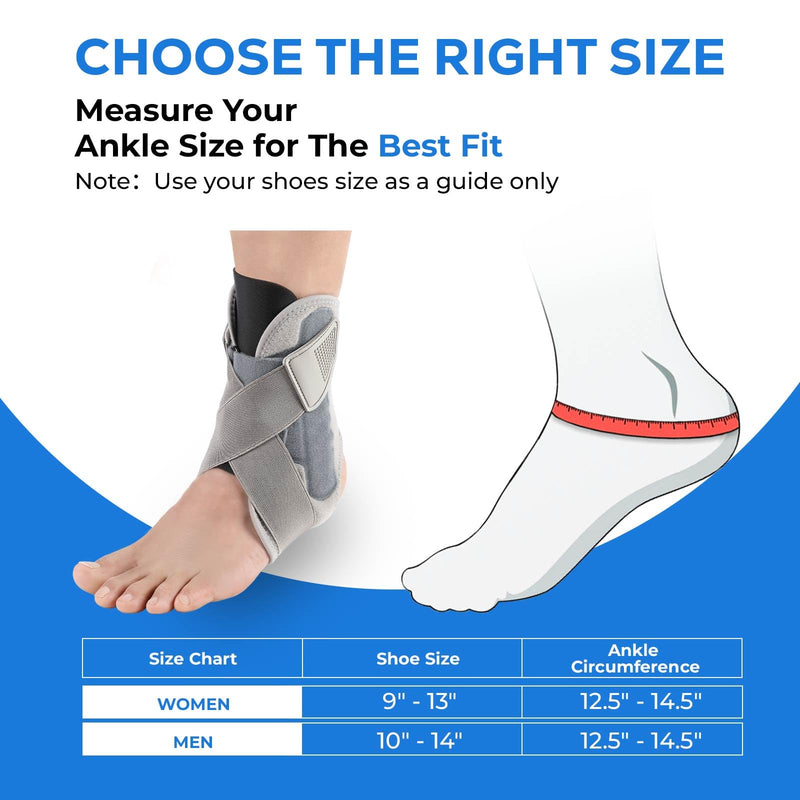 Adjustable Ankle Brace for Men & Women – Support for Sprained Ankle, Mild Sprains, Achilles & Sports | Lightweight Ankle Stabilizer for Injury Recovery & Active Lifestyles One Size（Pack of 1）