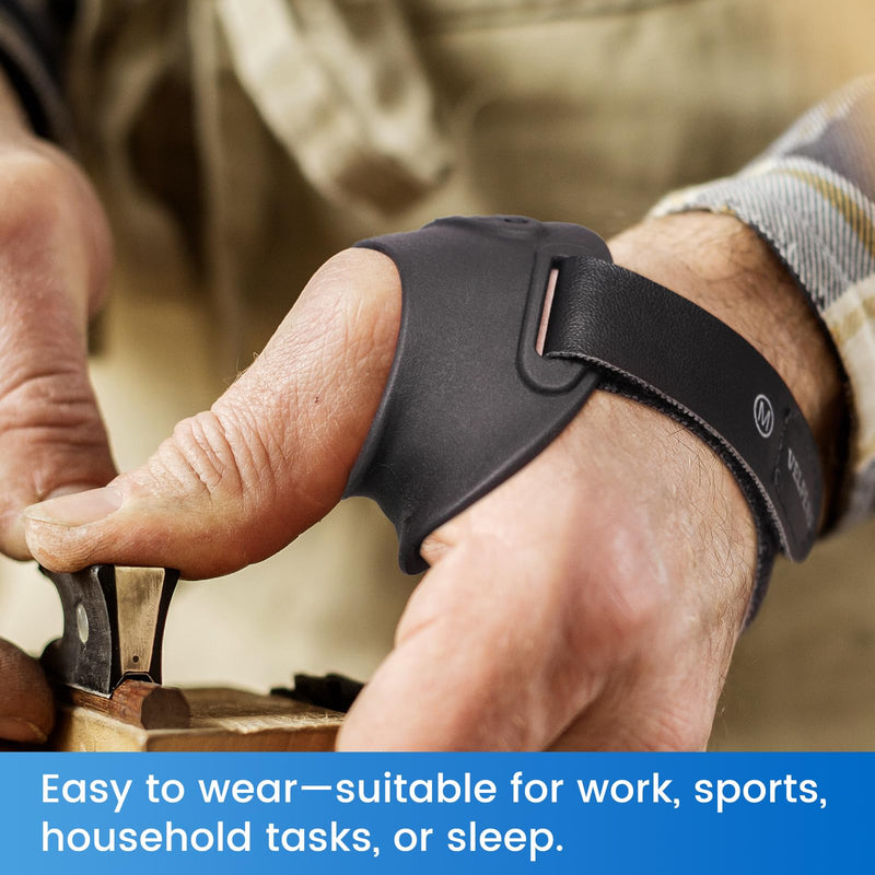 Velpeau Flexible CMC Thumb Brace - Soft Rubber Thumb Splint for Arthritis Pain and Support, Comfort Cool Thumb CMC Restriction Splint, Thumb Stabilizer for CMC Joint for Women and Men (Right Hand - M) Medium Black,Right Hand