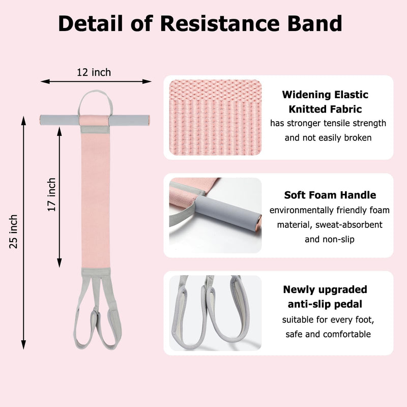[Australia] - Resistance Bands with Handles,Yoga Pedal Workout Bands,Multifunction Pull Up Bands Sit-up Workout Equipment Home Gym for Arm/Abdomen/Waist/Leg Stretching Slimming Training Pink 