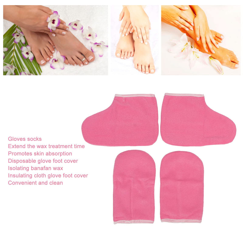 [Australia] - Wax Hand Foot Liners, Spa Care Gloves Socks Set Paraffin Bat Kit Paraffin Flannel Keep Warm Gloves Wax Mitts Foot Liners Wax Brush Wax Shovel for Skin Care 
