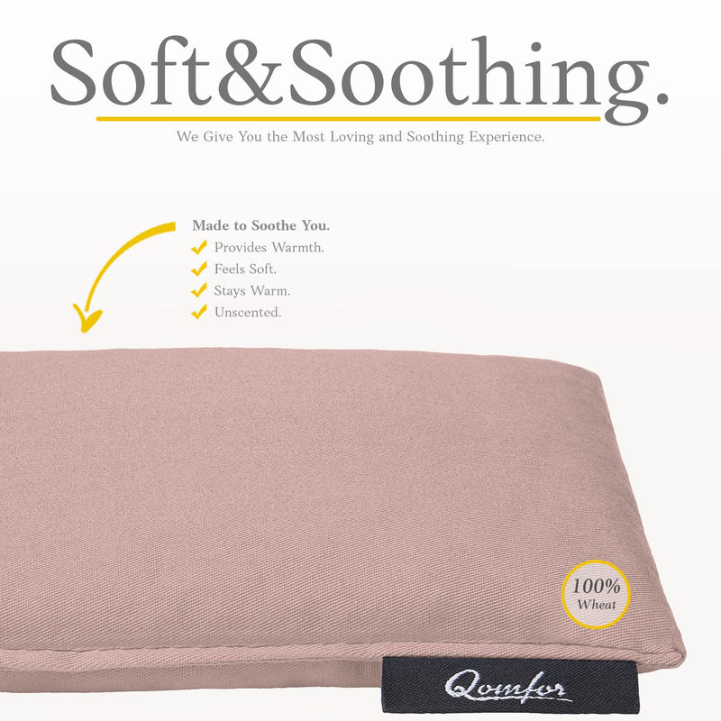 [Australia] - Grain pillow - heat pillow microwave made of cotton 46 x 12 cm - wheat filled - soft spelled pillow for pain relief back, neck and shoulder - great gift - pink 