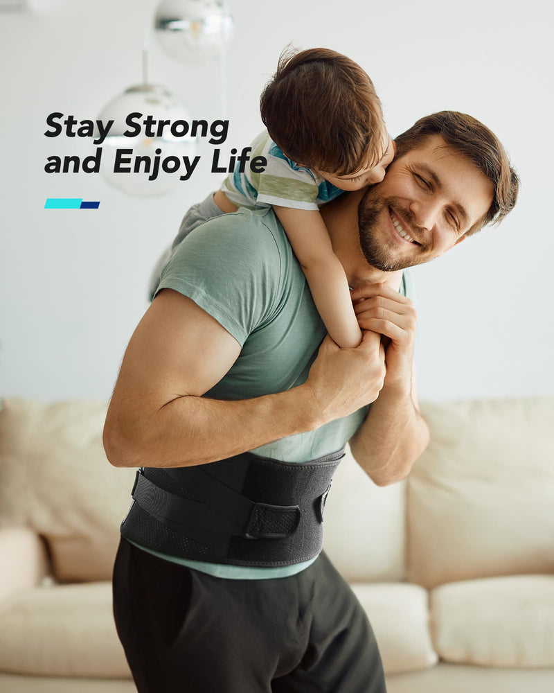 [Australia] - Back Brace for Women Men with Ergonomic Curved Spine Support and Carbon Fibre Splints, Back Brace for Lower Back Pain Relief, Posture, Work, Heavy Lifting, Sciatica, Herniated Disc L 
