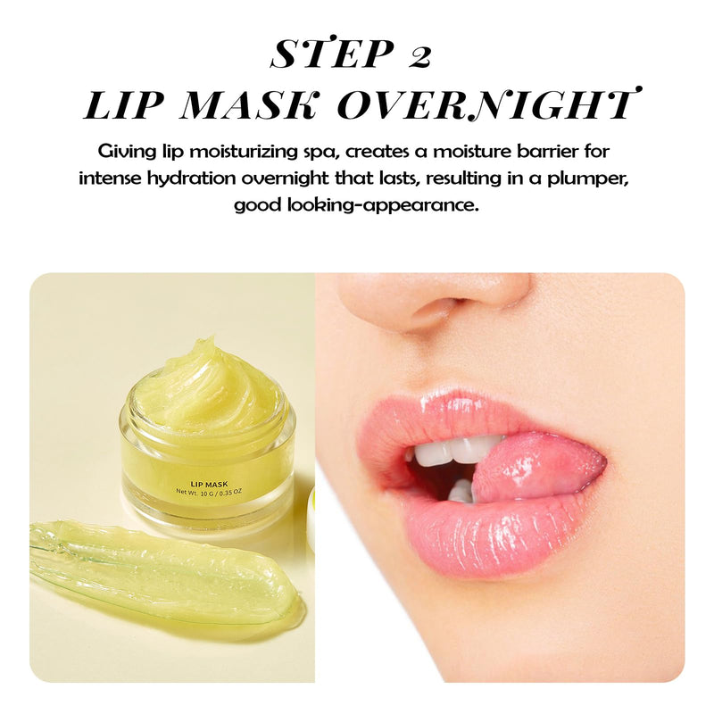 [Australia] - ANAI RUI Lip Care Kit - Lip Sugar Scrub Set, Lip Sleeping Mask & Lip Exfoliator Scrub - Overnight Lip Skin Treatment - Scrub & Moisturizer for Dry Chapped Cracked Peel Lips (Turmeric+Honey) 