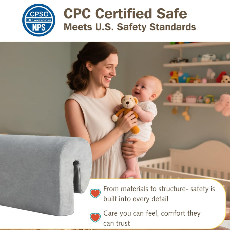 [Australia] - Toddlers' Bed Rail Bumpers – Extra Height Bed Rail Protector, Washable Cover, Anti-Collision, Fits Cribs,Toddler, Bunk & Loft Beds, 2.3 Ft, 1-Pack 