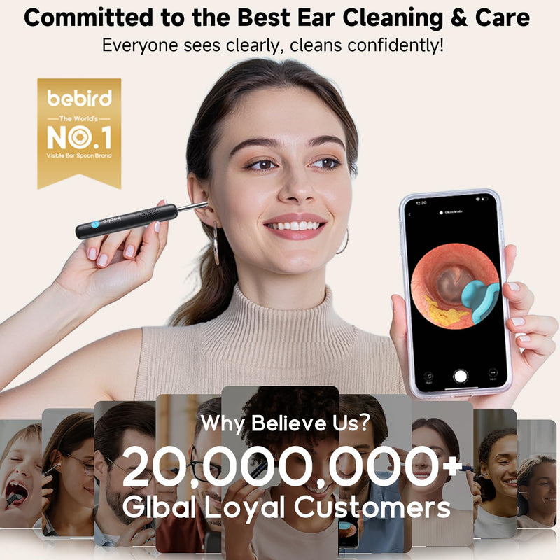 [Australia] - BEBIRD R1 Ultra Ear Wax Removal, Ear Cleaner with Camera Ear Scope, Wax Remove Ear Pick with Ear Otoscope Tweezers, Visual Dropper Cleaning Kit, Ear/Nose/Throat Examination Tool for Family 