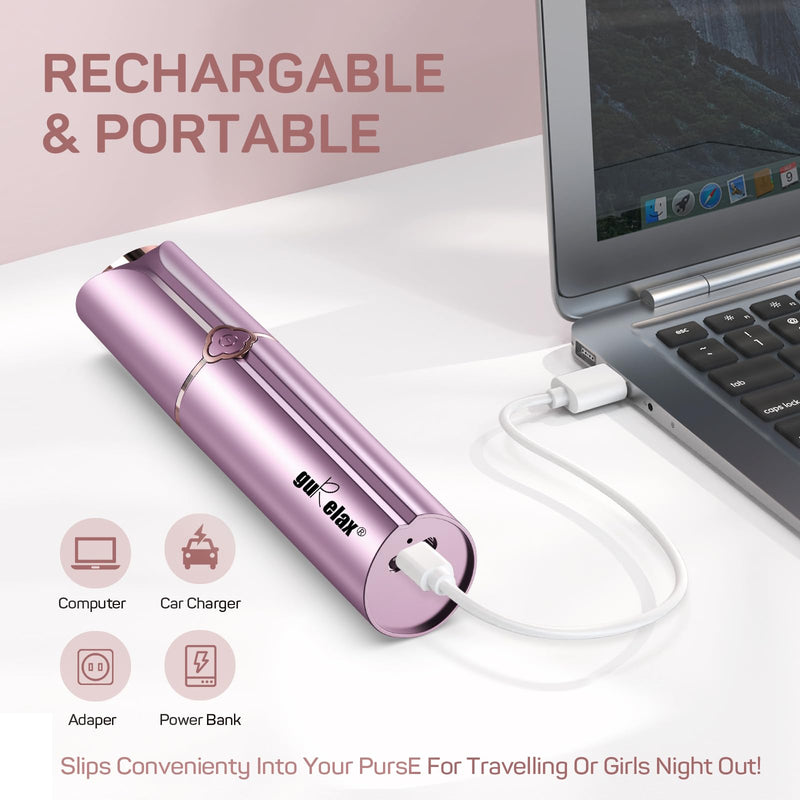 Facial Hair Removal for Women, Painless Electric Facial Hair Remover for Face, Chin，Upper Lip with USB Rechargeable Purple