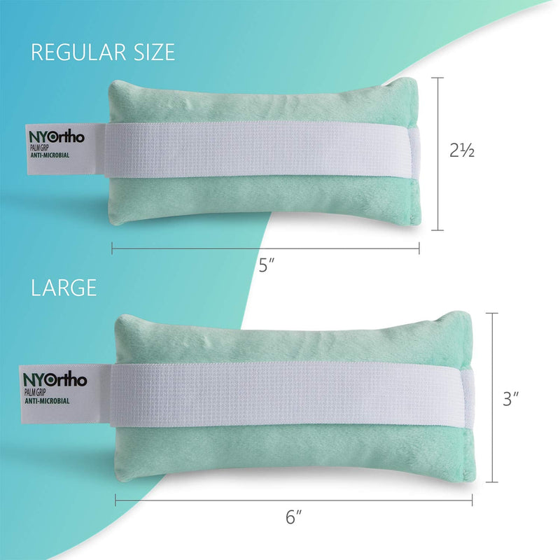 NYOrtho Hand Contracture Cushion 5" x 2.5" - 1-Pack Palm Grip for Stroke Recovery & Orthopedic Support - Latex-Free, Odor-Control, Sweat-Resistant, Machine Washable Palm Protector with Elastic Strap Regular 1 - Pack
