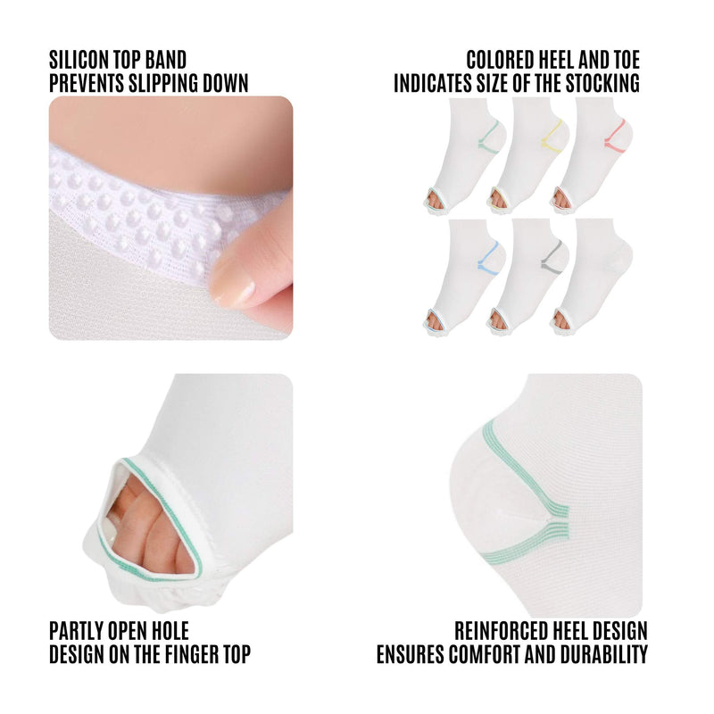 [Australia] - Anti Embolism Compression Stockings, Thigh High Unisex Ted Hose Socks 15-20 mmHg Moderate Level Large (1 Pair) 