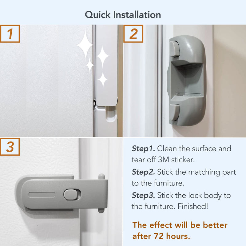 [Australia] - Moonybaby Baby Safety Freezer Door Latches to Keep Closed, Also for Fridge Lock for Kids, 1 Pack, Space Gray 