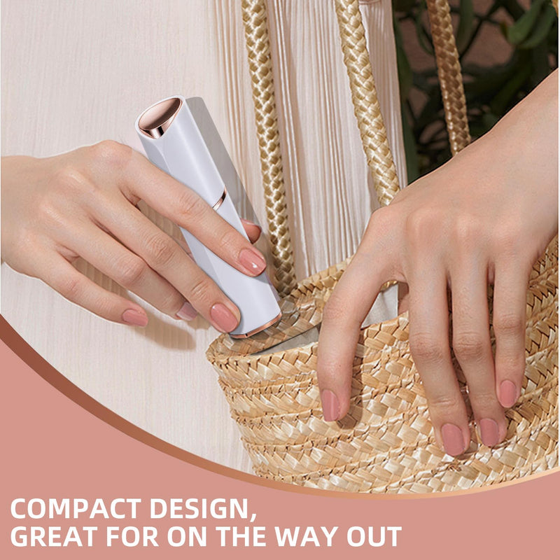 [Australia] - Facial Hair Removal for Women, Portable Lady Shaver, Rechargeable Painless Hair Remover for Face, Upper Lips, Chin, Peach Fuzz White 