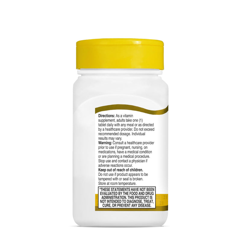 21st Century B-100 Complex Prolonged Release Tablets, Energy, 60 Count | High-Potency B-100 Complex with B1, B2, B6, B12, Biotin & Folic Acid, Energy Metabolism & Nervous System Support, Gluten Free 60 Count (Pack of 1)