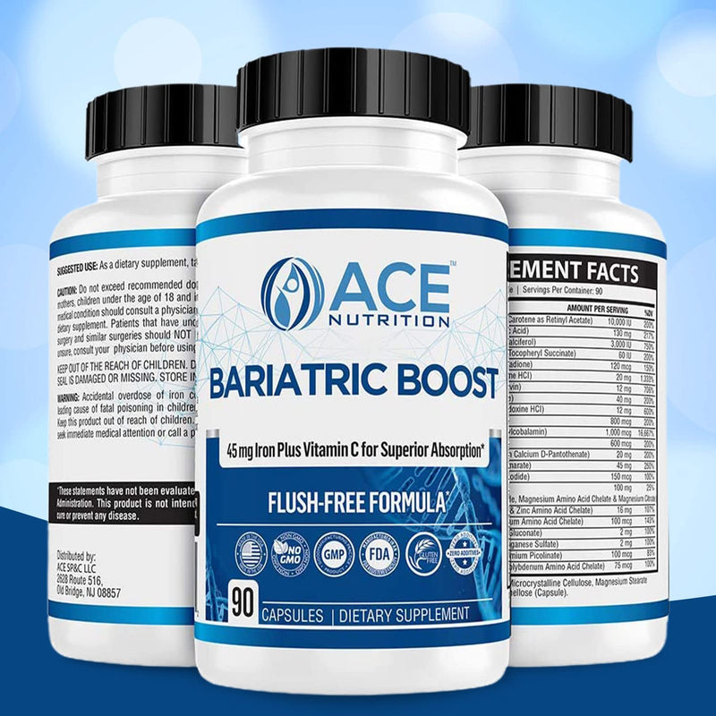 Bariatric Boost One-A-Day Multivitamin 90 Day Supply with 45mg Iron Post Gastric Bypass Sleeve Surgery | Non-GMO, Gluten Free, Bariatric Multivitamin Made in USA |