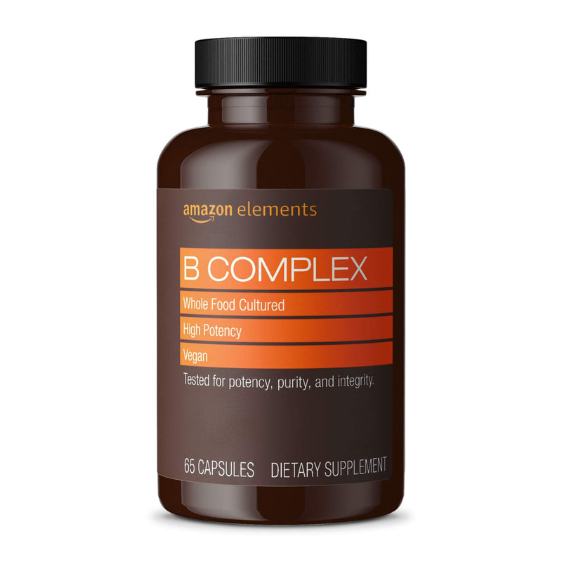 Amazon Elements Vitamin K2 (100 mcg, 65 Capsules, 2 Month Supply) and Amazon Elements B Complex (High Potency, 83% Whole Food Cultured, 65 Capsules, 2 Month Supply)