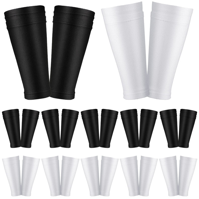 Skylety Youth Soccer Shin Guard Covers Support Compression Football Hockey Leg Sleeves with Optimized Insert Pocket for Men Kids Adult Sports (12 Pairs)