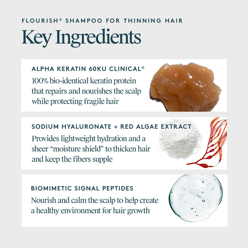 VIRTUE Flourish Sulfate Free Shampoo for Thinning Hair, Volumizing Hair Growth Product, Detoxifies and Repairs, Color Safe 8 Fl Oz (Pack of 1)