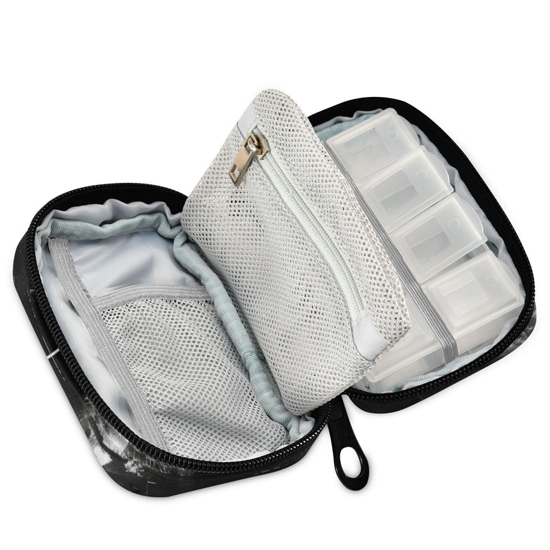 Weekly Pill Organizer Case Cool Skeleton Travel Portable Pill Bag for Medicine Vitamin Large Capacity Zipper Medicine Organizer