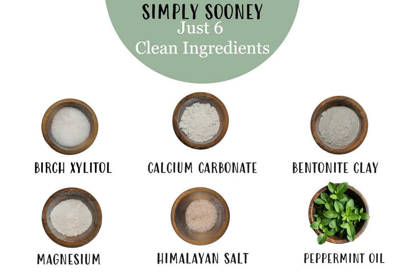 Simply Sooney Fluoride Free Remineralizing Toothpaste Powder I Vegan I Gluten Free I Organic Peppermint Essential Oil 1.5oz