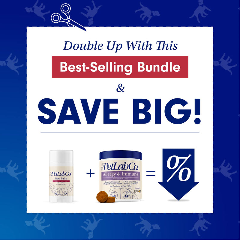 PetLab Co – Paw Bundle: Specialized Dog Probiotic to Support with Occasional Allergies & Healthy Gut Microbiome 30 Count & Dog Paw Balm to Support Occasionally Dry Paws 2.4 Ounces - PawsPlanet Australia