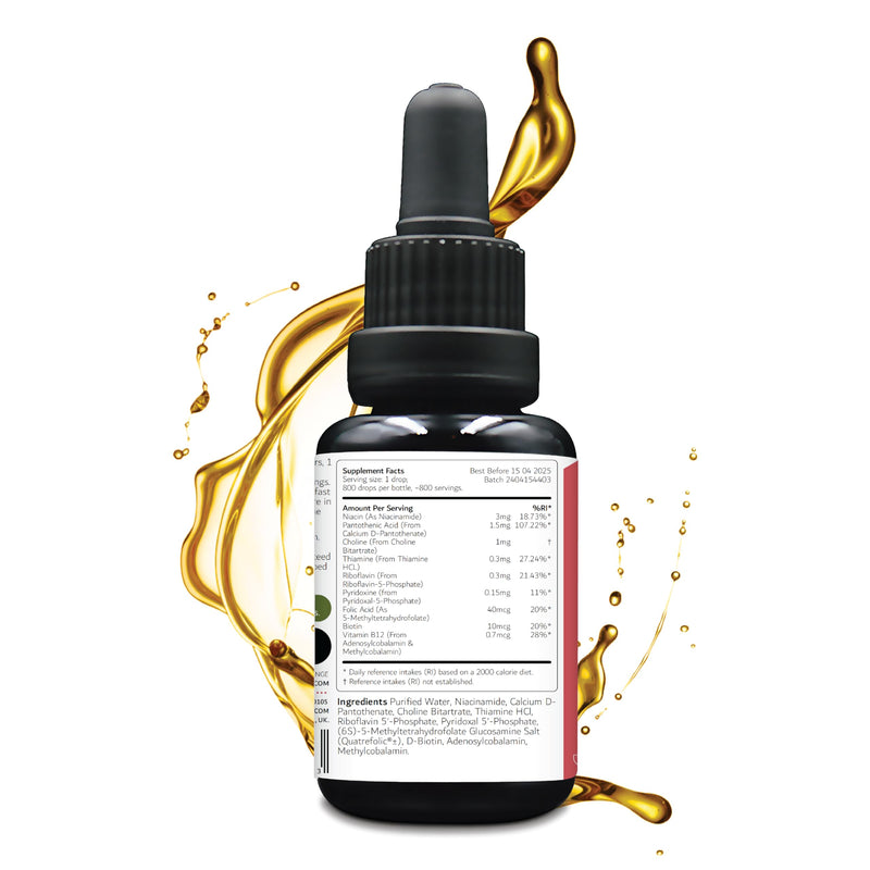 Vitamin B Complex for Children 30ml | 9 B Vitamins Supplement from Birth 0-11 Years | Newborn Baby Kids Sugar Free UK Made Vegetarian Liquid | Long Suppy. 1 Drop Daily