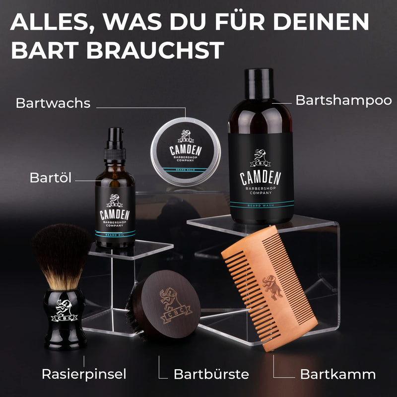 [Australia] - Beard brush from Camden Barbershop Company ● incl. case ● made of walnut wood ● For daily beard care & applying beard oil 