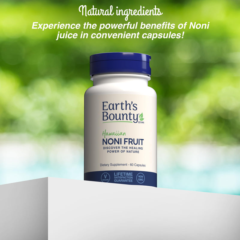 [Australia] - Earth's Bounty Hawaiian Noni Fruit Capsules - 60 Veggie Caps - Healthy Immune System & Joint Health Support - 100% Natural & Pure Noni - Vegetarian 