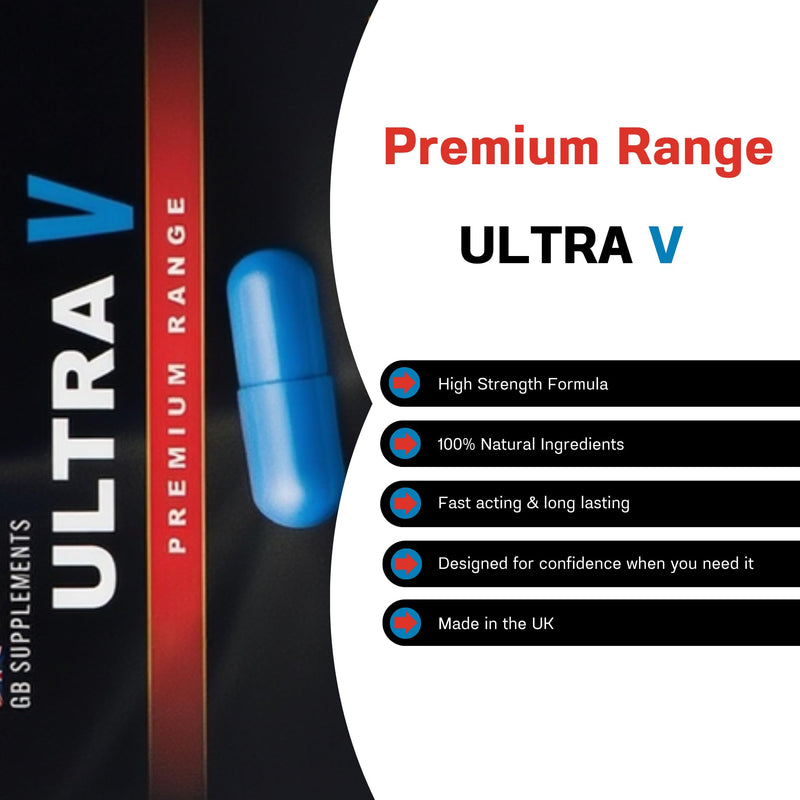 10 x 400mg Premium Advanced Formula Ultra V – Advanced Male Support Formula | Premium Range | 10 Capsules | Made in the UK | GB Supplements