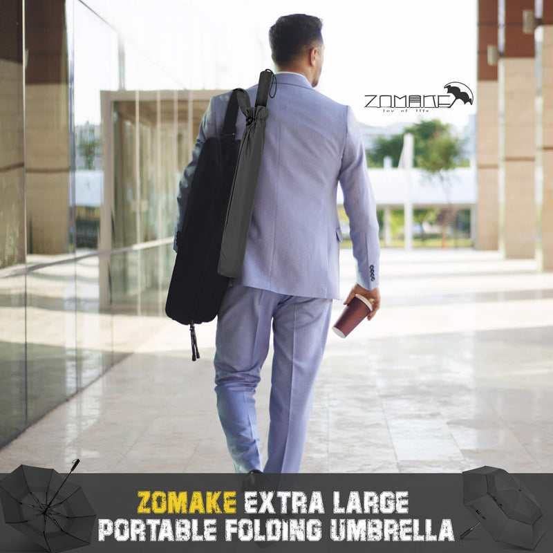 ZOMAKE Travel Umbrella Compact - 45/62 Inch Portable Collapsible Umbrellas for Rain Windproof - Paraguas Automatic Small Folding Umbrella Lightweight Packable Umbrella for Women Men(Navy Blue&Black)