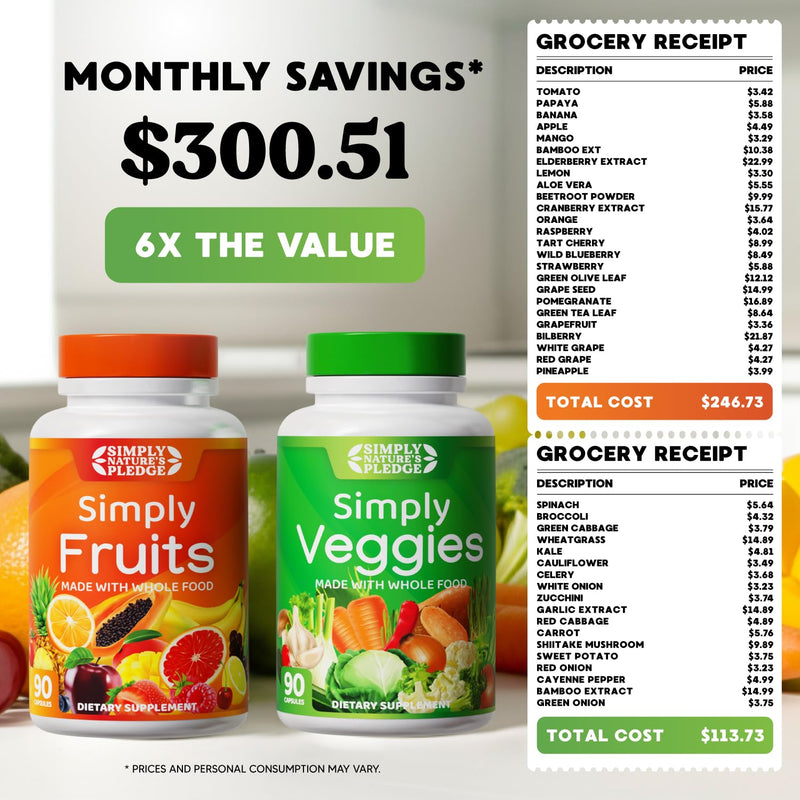 [Australia] - Simply Nature's Pledge - Packed with Over 40 Different Fruits & Vegetables - Made with Whole Food Superfoods - with Aloe Vera ‚Äì 100% Soy Free - 90 Count (Pack of 2) 90 Count (Pack of 2) 