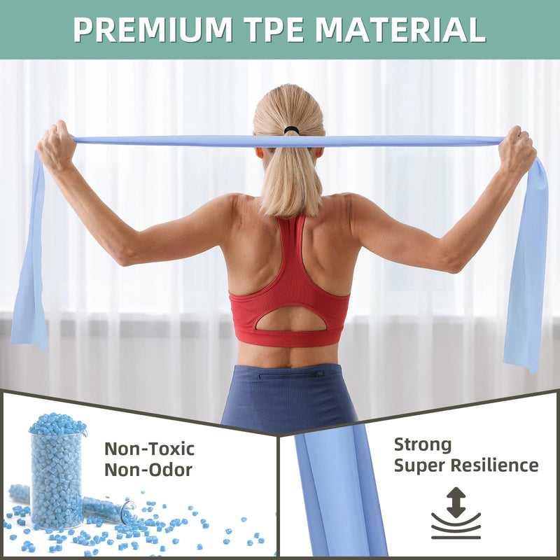 [Australia] - Stretch Bands for Exercise, 5 Levels Resistance Bands for Working Out, Exercise Bands for Physical Therapy, Pilates, Rehab, Stretch, Strength Training and Yoga Starter Set 