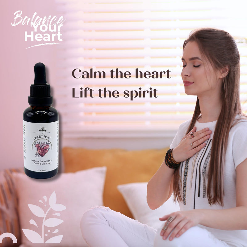 [Australia] - Heart Heal ‚Äì Natural Support for Calm & Balance with Holy Basil, Rose & Hawthorn ‚Äì Gentle Herbal Drops for Relaxation & Emotional Wellness (1.7 Fl Oz) 1.7 