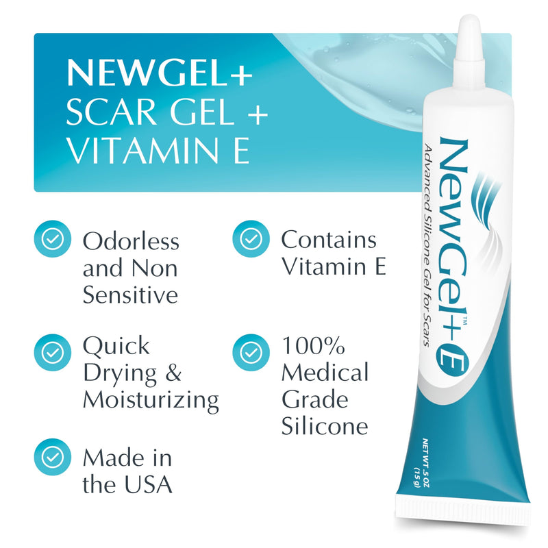 [Australia] - Advanced High-Potency Silicone Scar Gel with Vitamin E for Old, New Scars, Surgery, Keloids, Burns, and Facial Blemish Scars, NewGel Plus by MyNewGel (15 Grams) - 0.50 oz 0.5 Ounce 