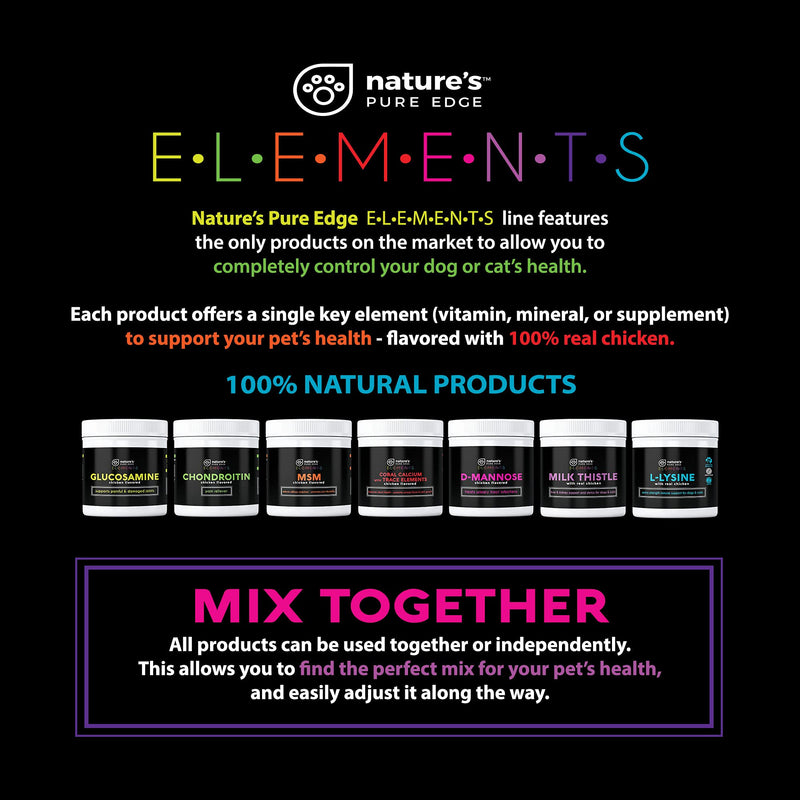 Nature's Pure Edge Original Extra Strength Glucosamine Dog and Cat Supplement Flavored with Real Chicken. Treats Painful and Damaged Joints. 170 gram Jar. - PawsPlanet Australia
