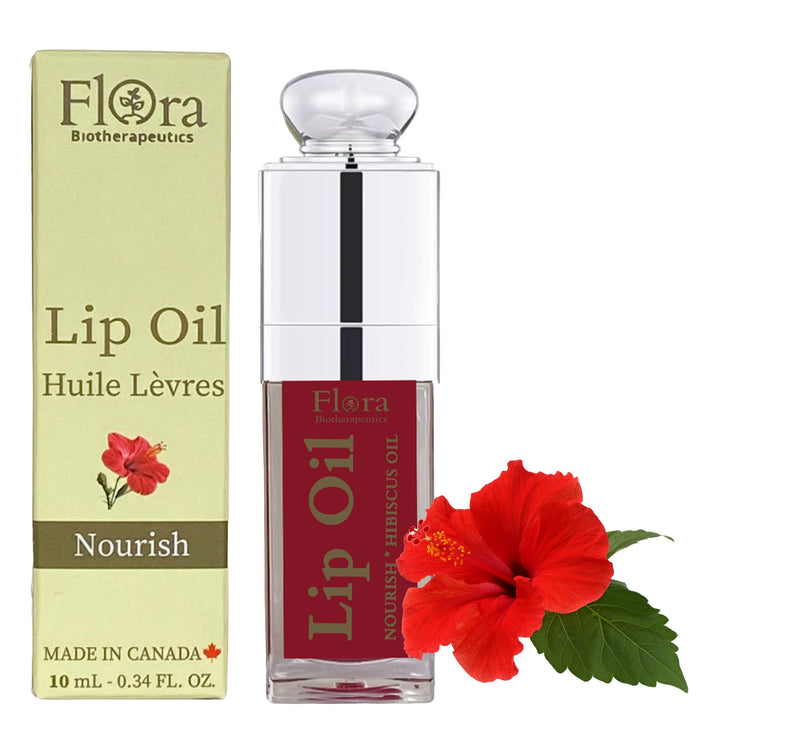 FLORA HIBISCUS LIP OIL | ORGANIC, PLANT-BASED | NOURISH | 10 ML | MADE IN CANADA