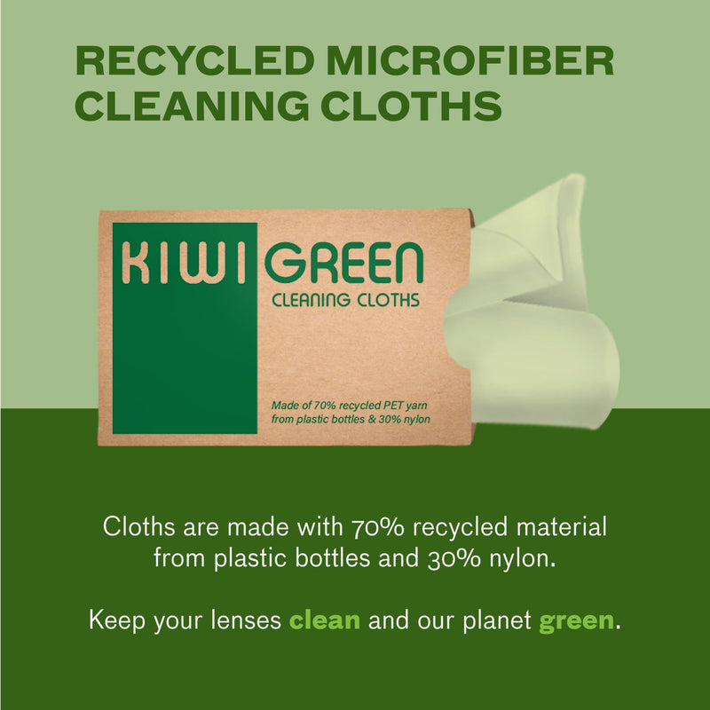 [Australia] - Kiwi Green Eyeglass Lens Cleaner Spray Kit | 2X Lens Cleaner + 2X Microfiber Cloth | Alcohol Free Eyeglasses, Screen Cleaning Kit | USA Made (4 Piece Set) 