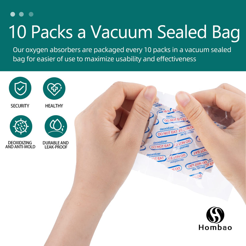 [Australia] - 200 Packs 300CC Oxygen Absorbers for Food Storage, Food Grade Oxygen Absorbers, O2 Absorbers Food Grade, Oxygen Packets for Food Storage (10 Packs x 1 Vacuum Bag), Air Absorbers Packets 300cc(200-Pack) 