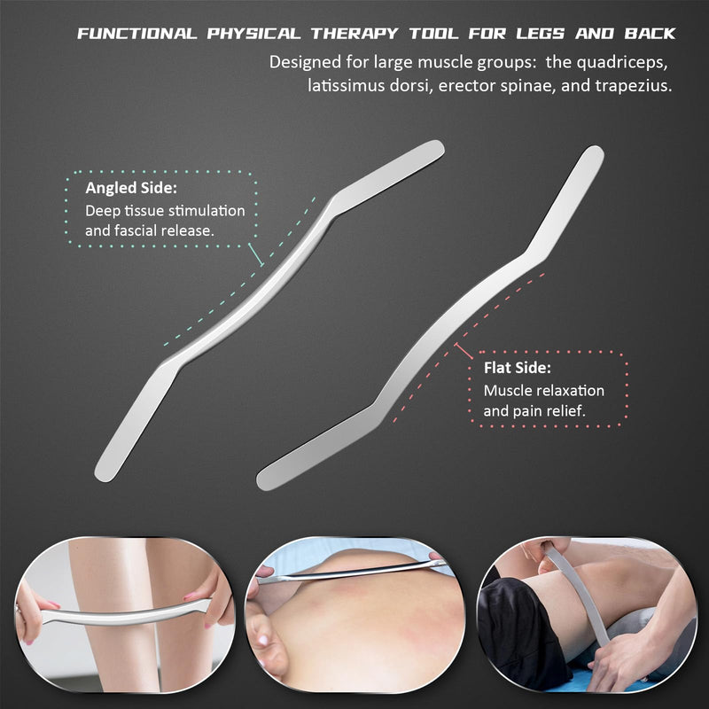 [Australia] - Stainless Steel Gua Sha Tools, 3 in 1 Muscle Scraper Tool, Metal Gua Sha Physical Therapy Equipment, Body Guasha, Myofascial Release,Scraping Tool Physical Therapy, Deep Tissue Massager for Knots 