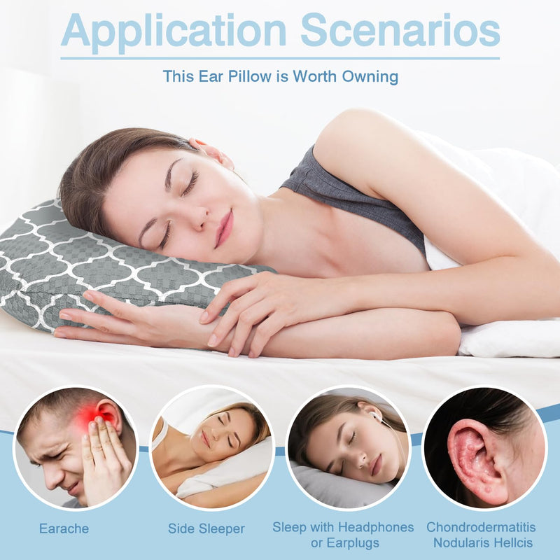 [Australia] - Ear Piercing Pillow with an Hole for Relief Ear Pain Side Sleepers,Cotton and Polyester Hole Pillow,Washable Ear Guard Pillow Ear Piercing Pillow-3 
