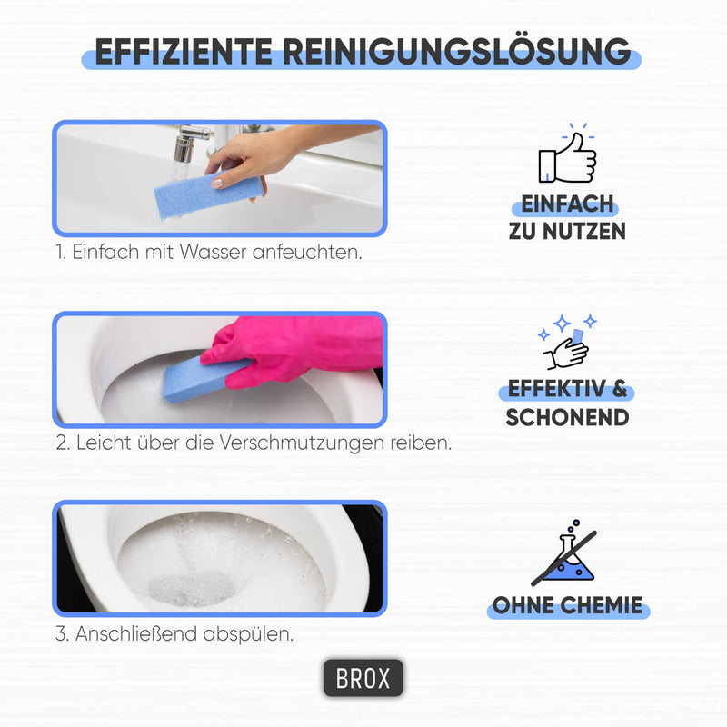 [Australia] - Pumice Stone Toilet Block - Cleaning Stone Blue (5 pieces) - Wonder Cleaning Stone for Toilet, Bathroom, Kitchen & Foot Care - Effective Limescale and Urine Stone Remover - Pumice Stone - The No. 1 Toilet Cleaner 1 piece (pack of 5) 